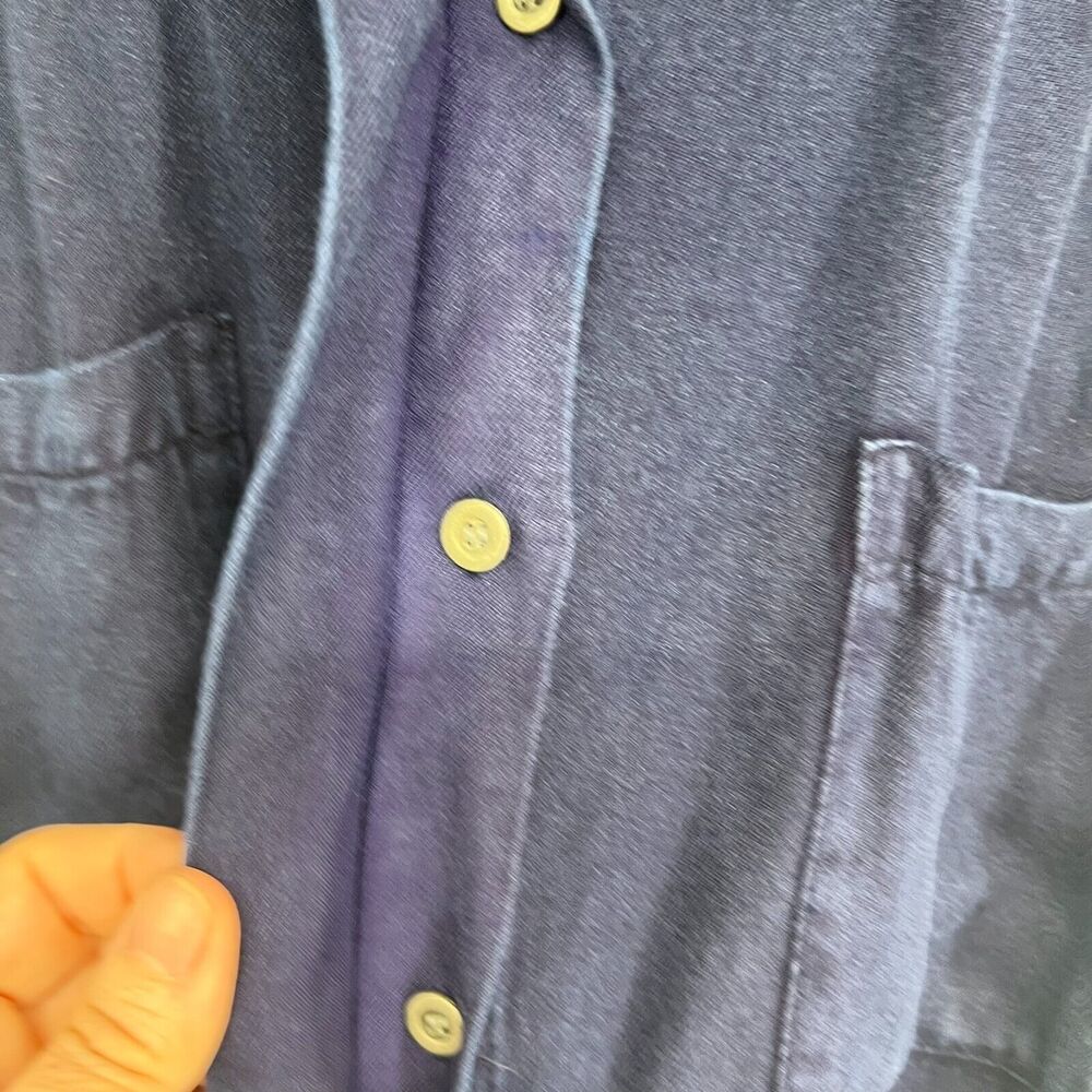 NWT Olive + Oak Dress Womens M Blue Button Up Belted Collared Sleeveless - Picture 6 of 9